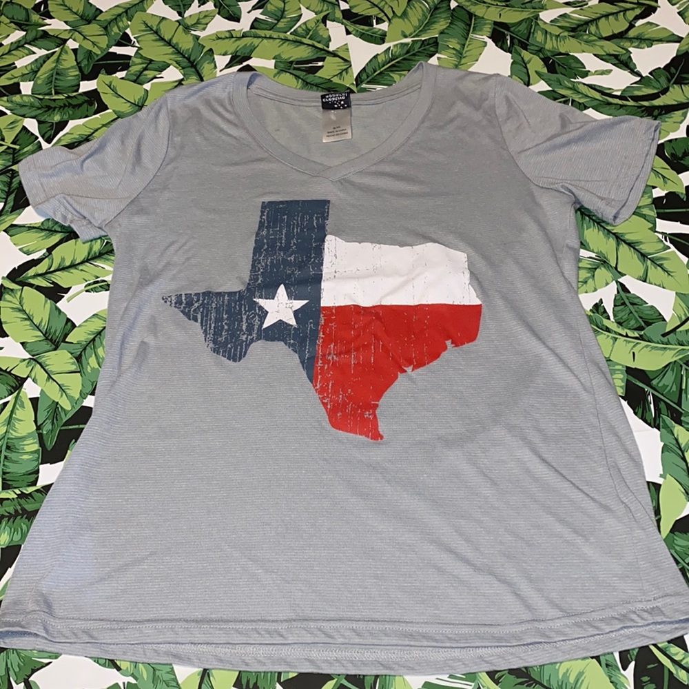 Creative Apparel Women’s V-Neck Short-Sleeve Gray/Silver Pinstriped Shirt XL